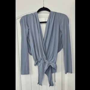 *sold* Drape Long Sleeve Bodysuit
